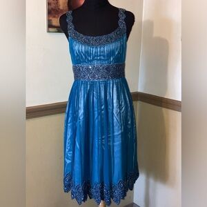 Beautiful Blue Adrianna Papell gown with rhinestones